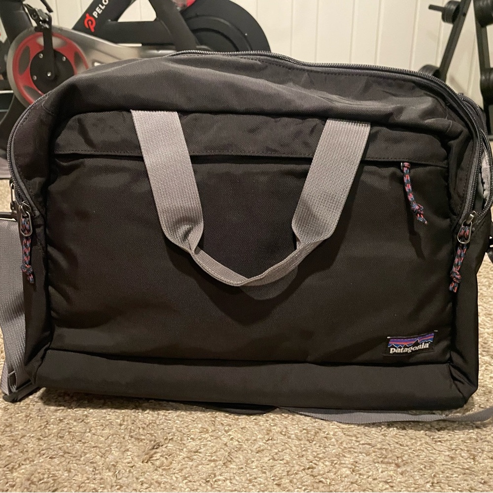 Patagonia Black and Gray Laptop Bag